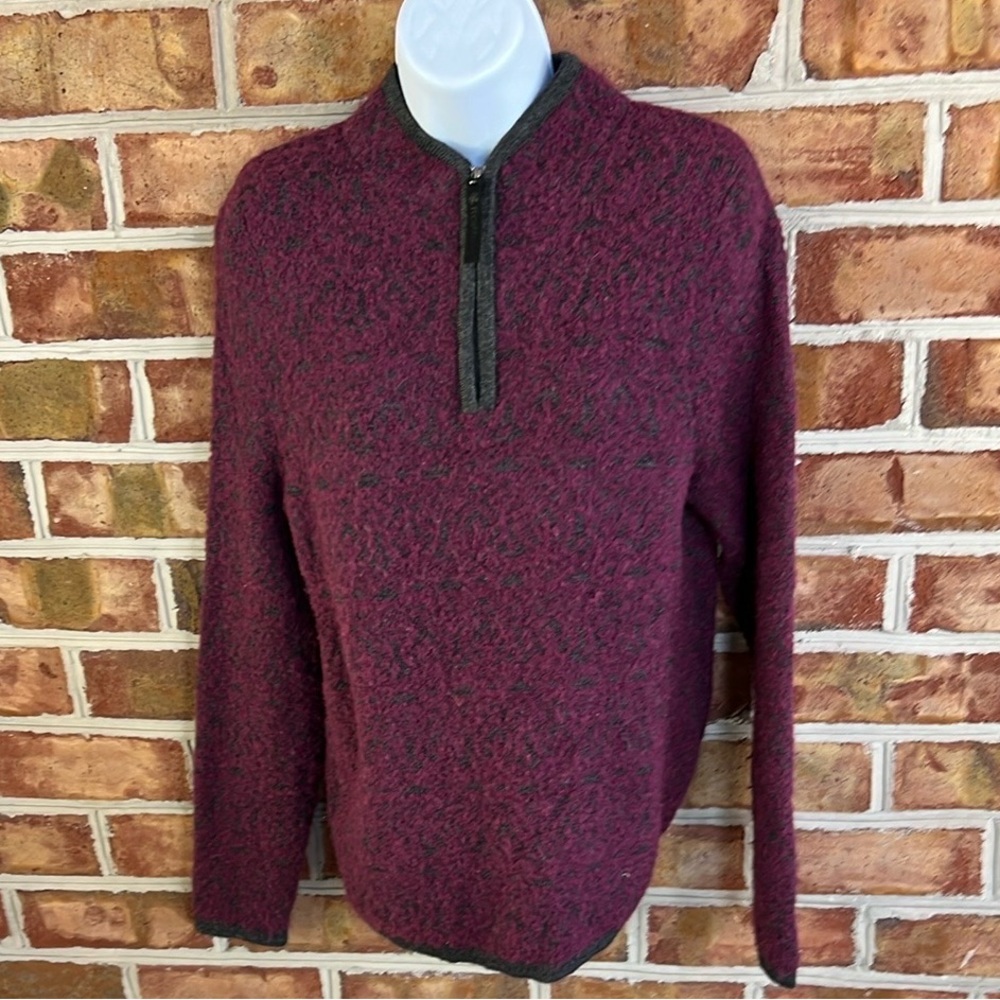Red Maple Sportswear 1/4 zip Alpaca Bamboo blend Sweater with Soft Texture. S